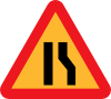 Narrowing Lanes Road Sign Clip Art