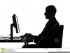 Person Sitting At Computer Clipart Image