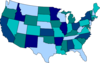 Turquoise U.s. Map Clip Art