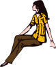 Sitting Girl Clip Art