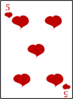 5 Of Hearts Clip Art