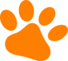 Orange Pet Paw 2 Clip Art