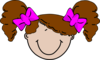 Girl And Bows Clip Art