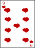 9 Of Hearts Clip Art