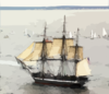 Uss Constitution Under Sail. Clip Art