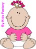 Pink Baby Girl Sitting Clip Art