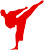 Red Man Kicking Clip Art