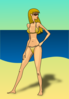 Woman At The Beach Clip Art