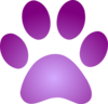 Purple Paw Print With Gradient Clip Art