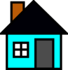 Teal House Clip Art