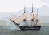 Uss Constitution Fires Its Starboard Guns. Clip Art