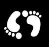 Footprints-barefoot,b-w Clip Art