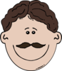 Smiling Mustache Man Clip Art