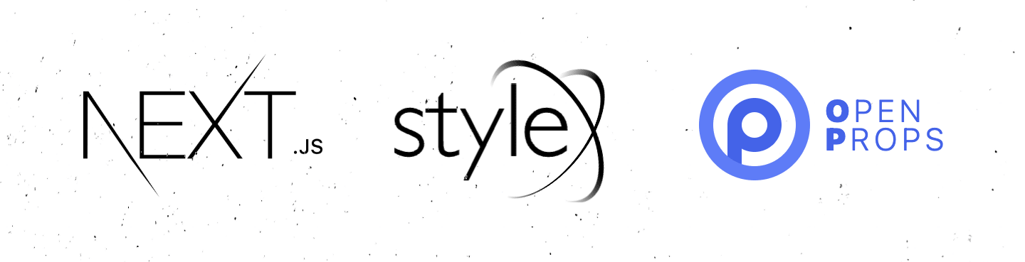 Next logo, StyleX logo, Open Props logo