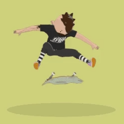 A series of images of an avatar doing a bunch of skateboard tricks.