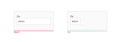 The size of a field is used as a visual constraint.