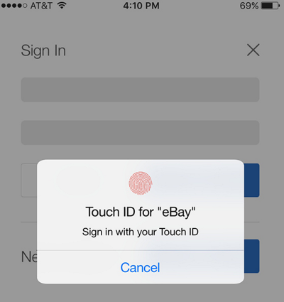 eBay took advantage of the biometrics functionality on smartphones. Users can use their thumbprint to login into their eBay account.