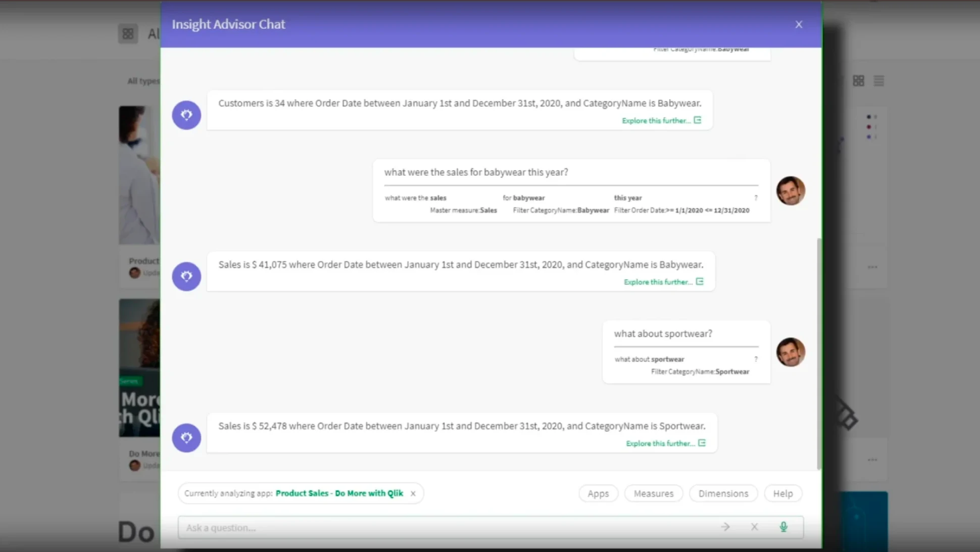 Click to play "Qlik Sense® Augmented Analytics" video via Vidyard.