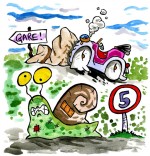 Dessin Comptine Un escargot qui partait en vacances, le fou