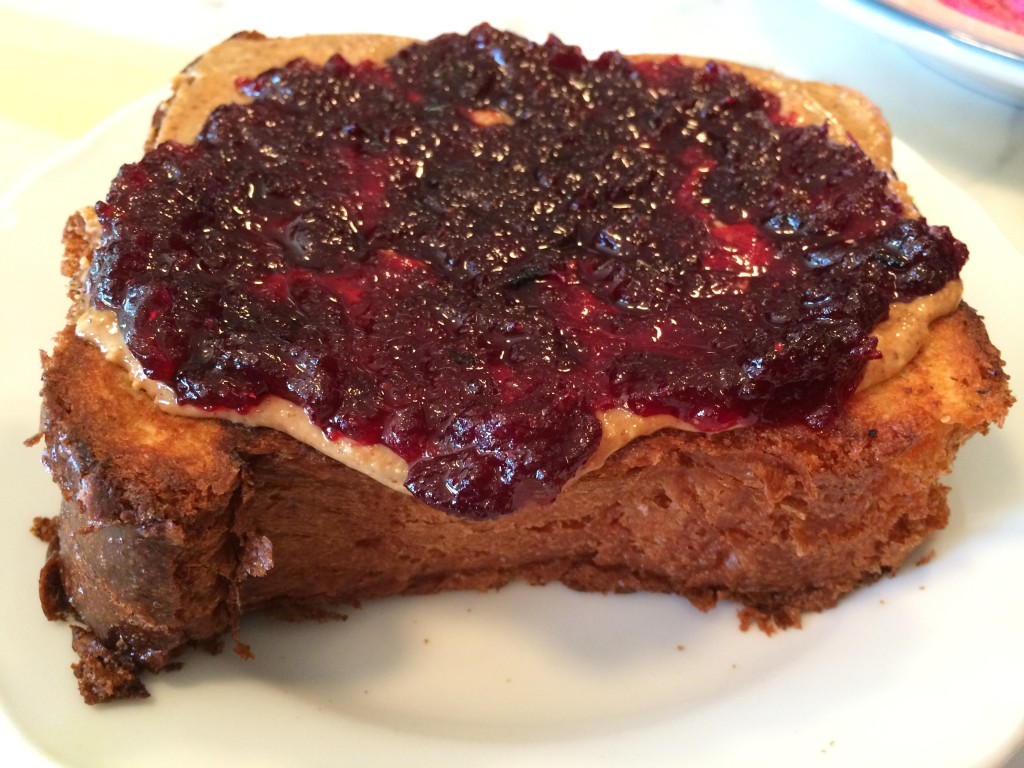 Brioche Toast, Cranberry Bourbon Jam and Nut Butter