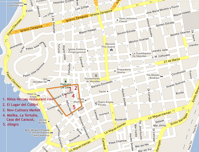 Centro Mazatlan Map