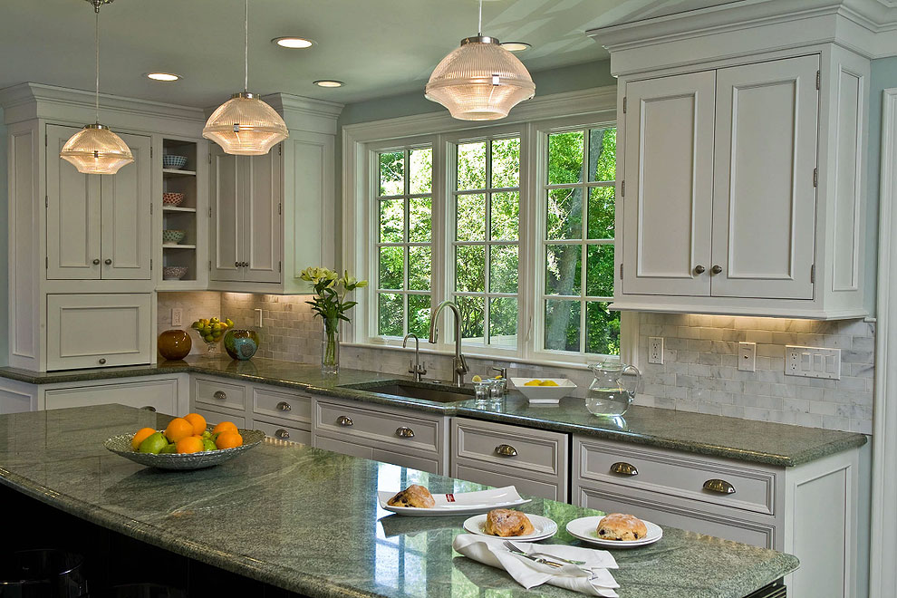 green granite counters