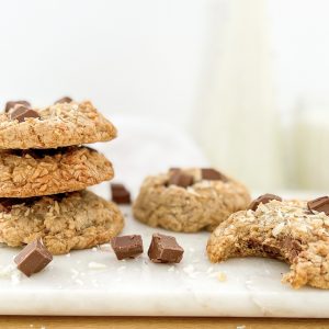 Photograph of Toasted Coconut and Brown Butter Cookies with Milk Chocolate Chips