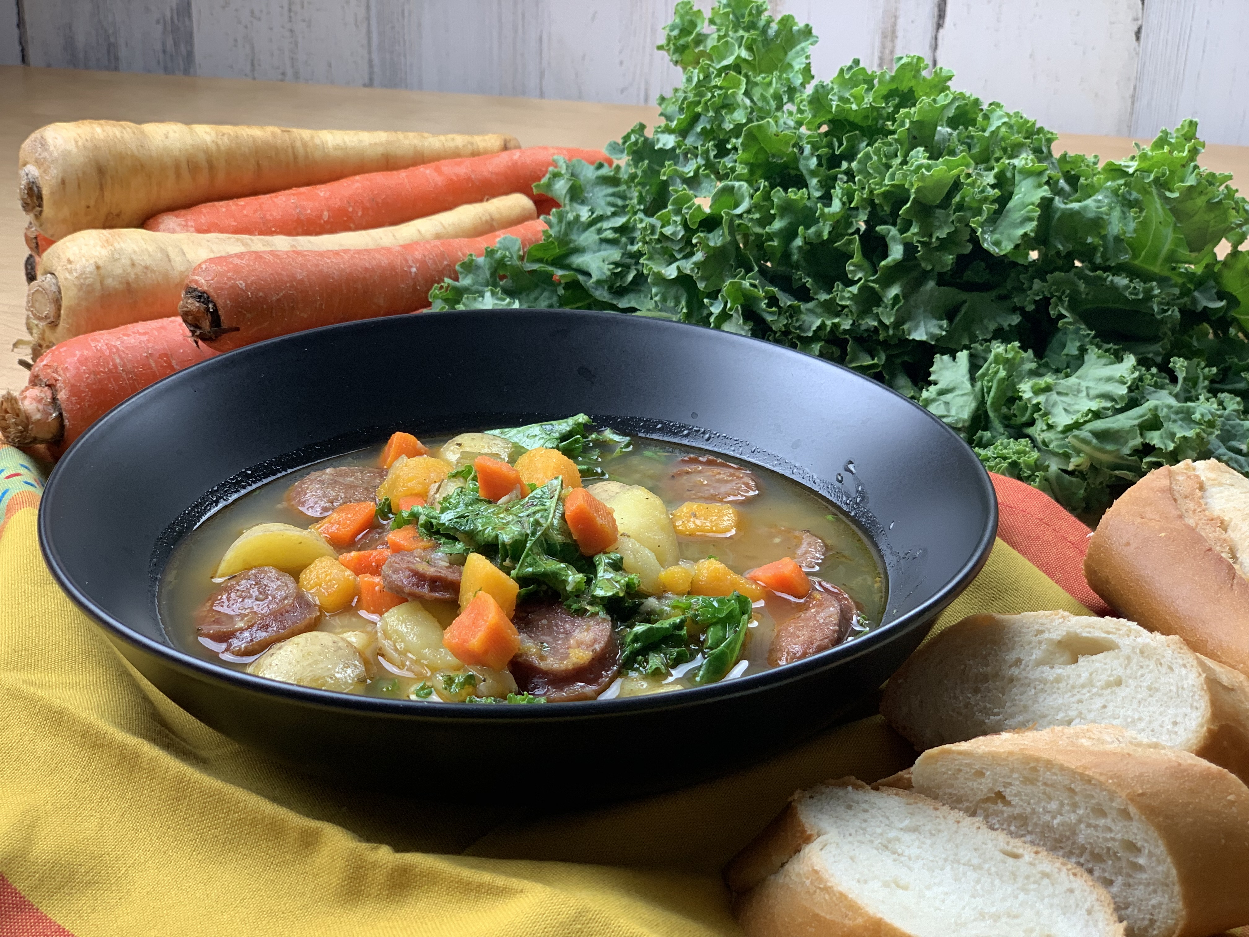 Sausage, Sweet Potato and Kale Soup