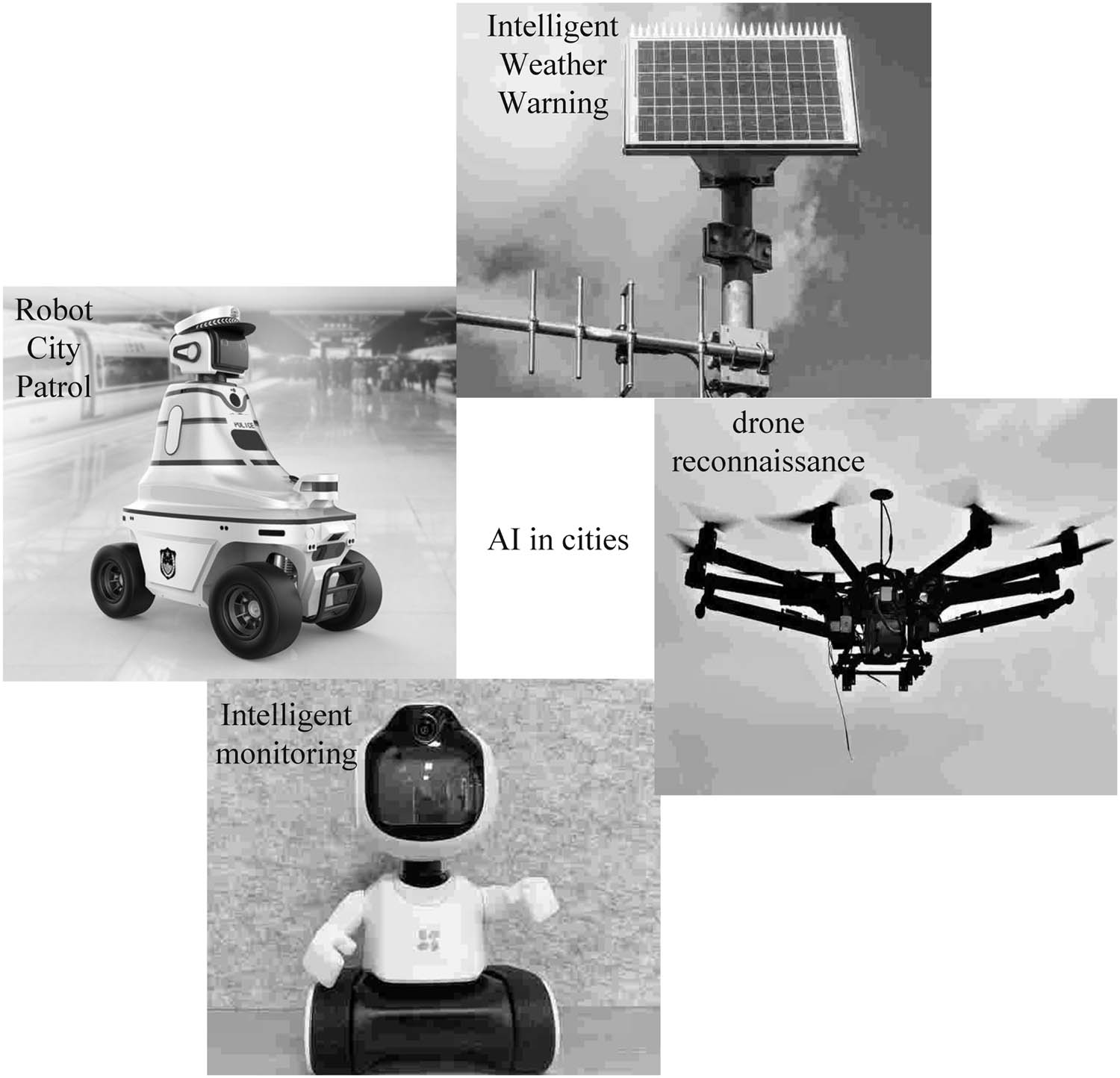 Figure 8 
                  AI applications in smart cities.
               