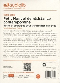 Petit manuel de résistance contemporaine. Récits et stratégies pour transformer le monde  avec 1 CD audio MP3