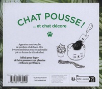 Coffret Chat pousse !...et chat décore. Coffret avec un guide de survie pour plantes d'intérieur, un pot en forme de tête de chat et une corde pour le suspendre