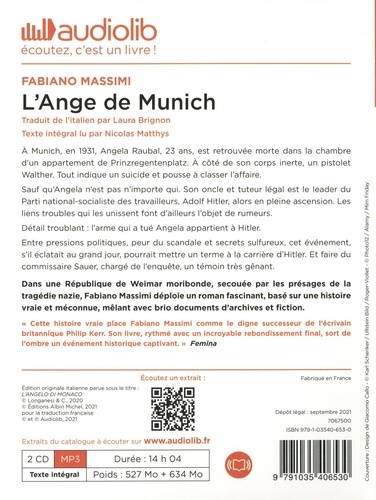 L'ange de Munich  avec 2 CD audio MP3