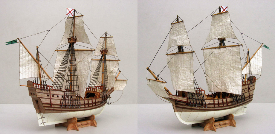 San Salvador Spanish galleon free paper model download.