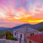 A view of the Greek countryside from the slopes of Mount Pelios, accessible from Volos Airport.