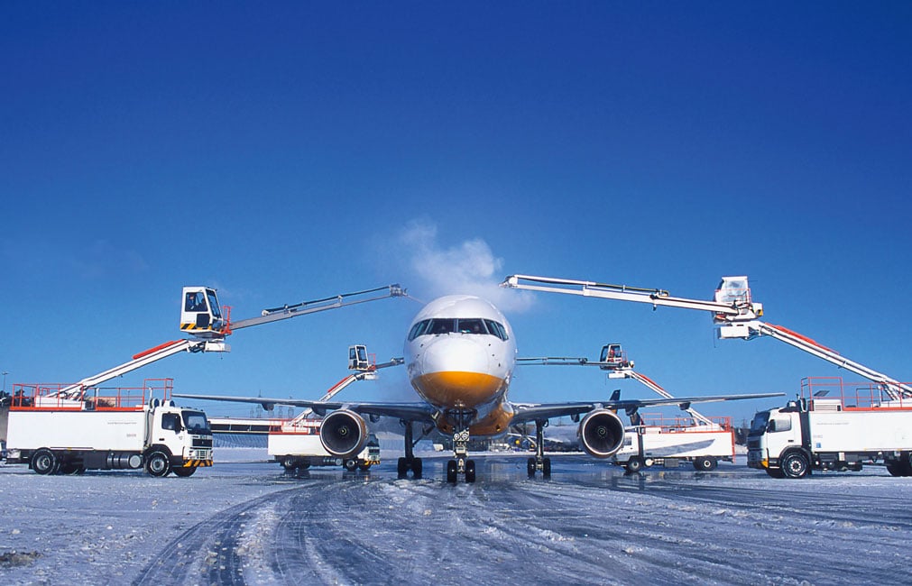 An airliner being de-iced - How a Holdover Time Calculator App Can Save Lives