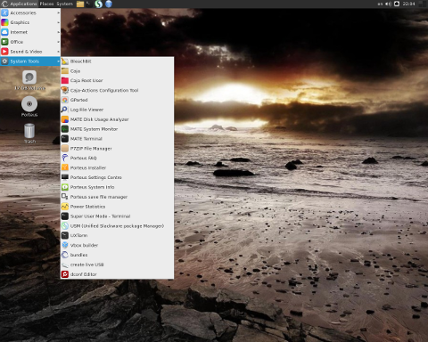 Porteus running the MATE desktop