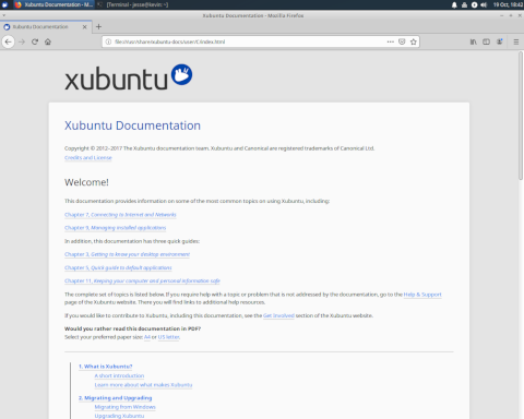 The Xubuntu Help documentation