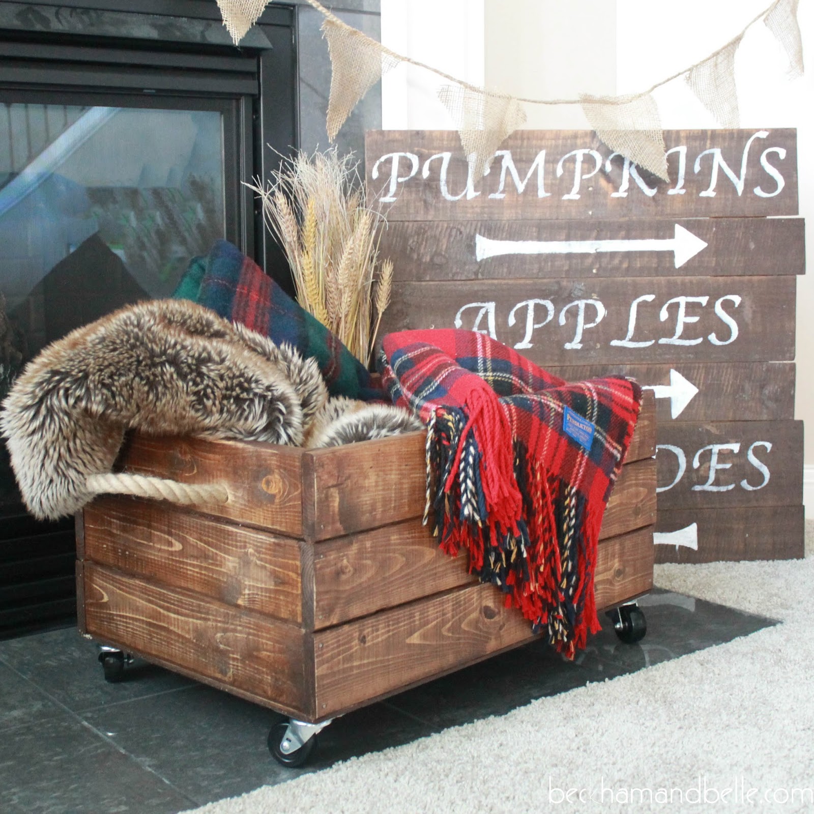 Wooden Rolling Storage Crate