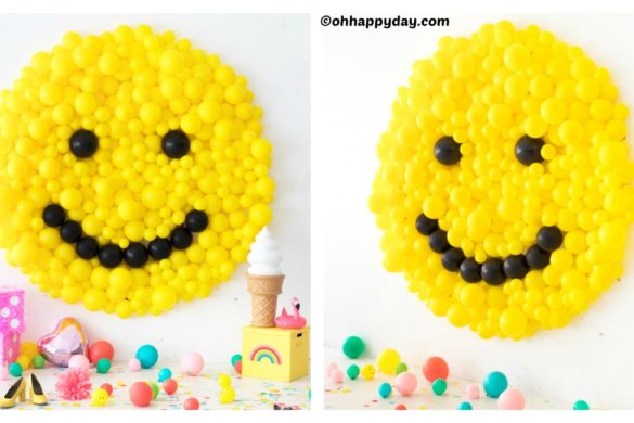 DIY Smiley Face Balloon Wall Art Tutorial