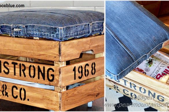 DIY Denim Otoman Ikea Tutorial