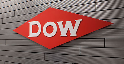 The Dow Diamond on a wall