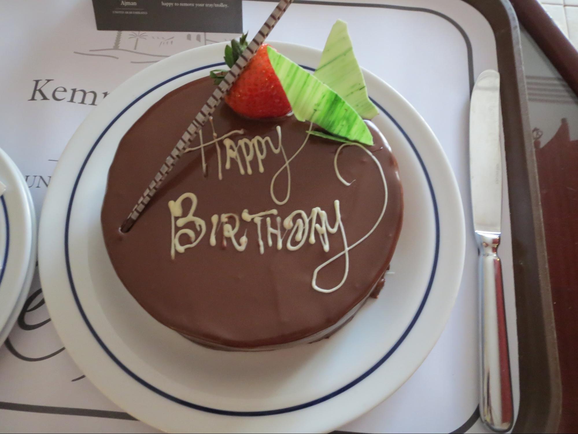 Kempinski Hotel, Ajman Review - Birthday Surprise Chocolate Cake