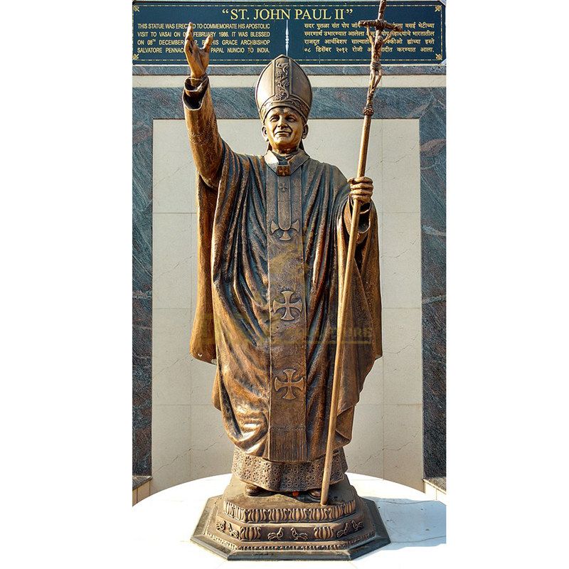 Life Size Pope Saint John Paul II Cast Bronze Statue