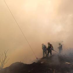 Imagen del incendio forestal en el sector de El Chamizal, en El Quinche, el pasado 2 de septiembre de 2024.