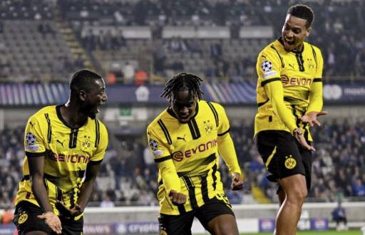 Jugadores del Borussia Dortmund celebrando uno de los goles.