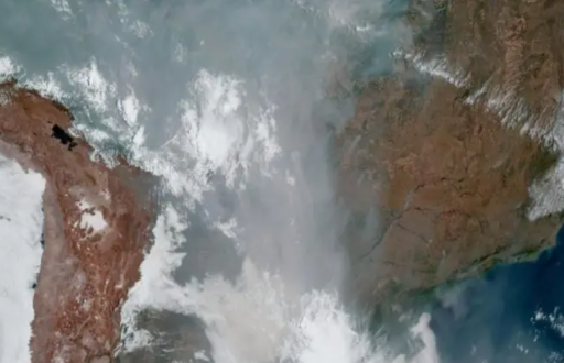 Imagen satelital muestra nubes sobre parte de Sudamérica el 12 de septiembre de 2024.