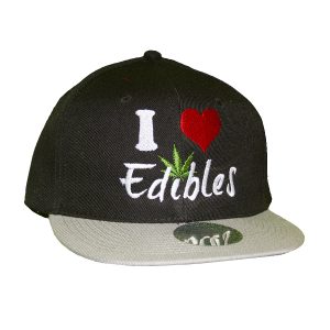 I Heart Edibles Flat Bill Black Hat - 1