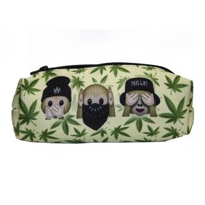 Speak No Evil - Hear No Evil - See No Evil - Cannabis Weed Leaf Stash Bag Pouch