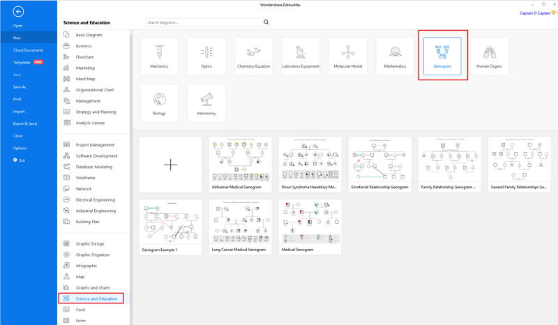 Open genogram diagram