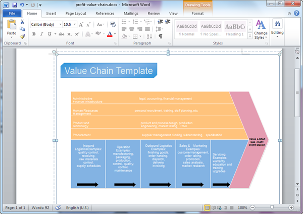 Word Value Chain Template